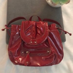 Red Patent Leather Women’s Backpack Purse